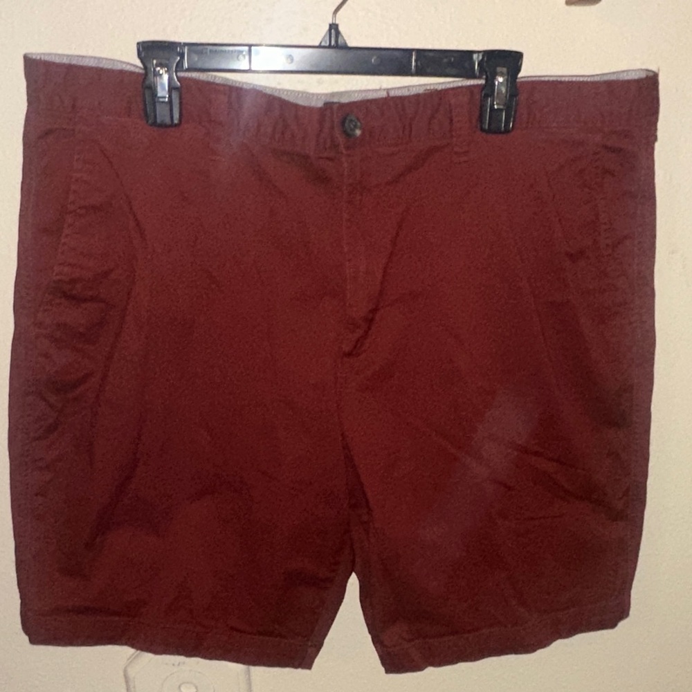 George Men's Dark Red and Green Flat Front Shorts LOT OF 2